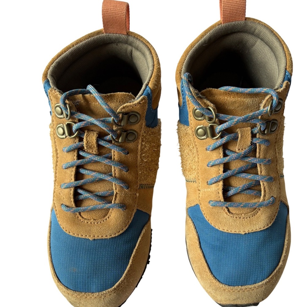 Teva Canyonview Mid Hiking Boots Womens 6.5 Tan‎ Blue Suede Trail Shoes 1125671